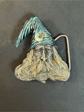Vintage Wizard Belt Buckle Sorcerer Magician 1979 Bergamot Brass Works N-145 USA